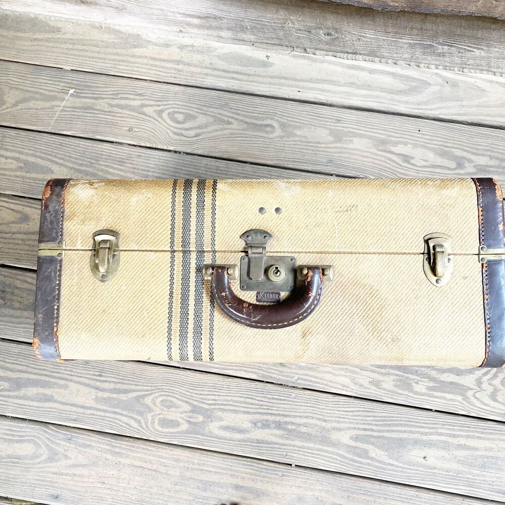 Vintage Tweed Train Case Kleber Luggage - Picture 3 of 8